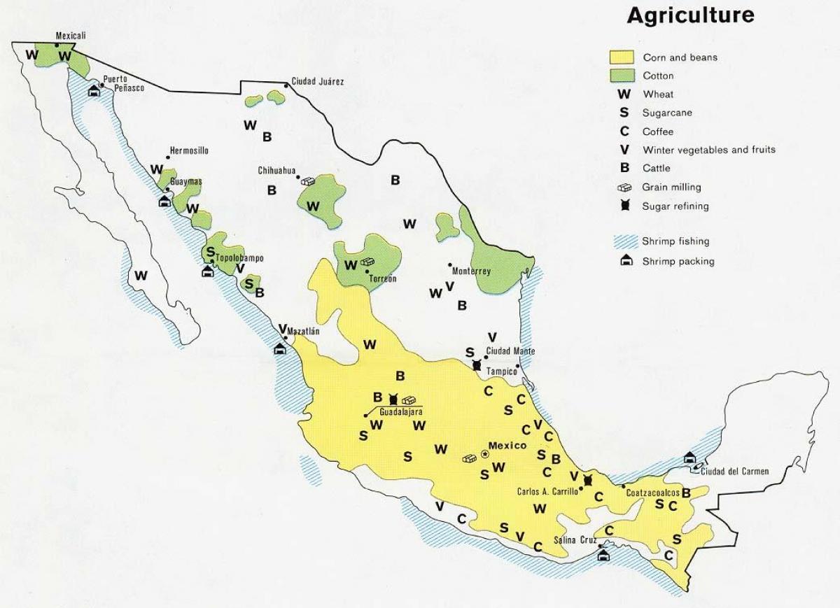 मेक्सिको के नक्शे कृषि