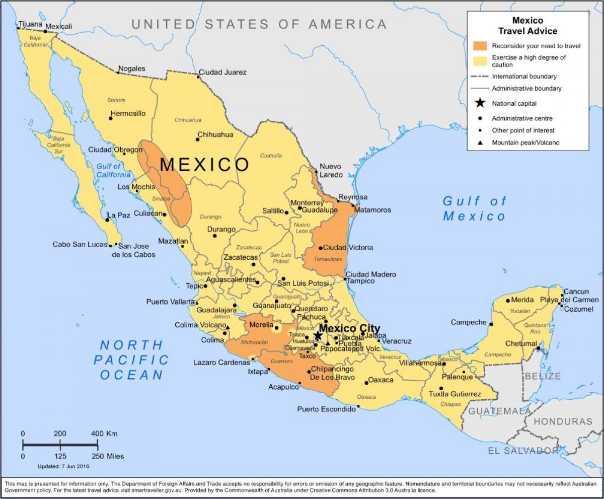 मौसम मेक्सिको के मानचित्र