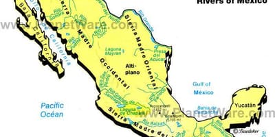 मेक्सिको के नक्शे पर्वत श्रृंखला