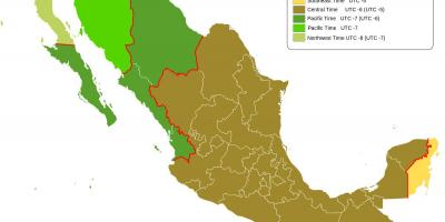 समय क्षेत्र का नक्शा मेक्सिको